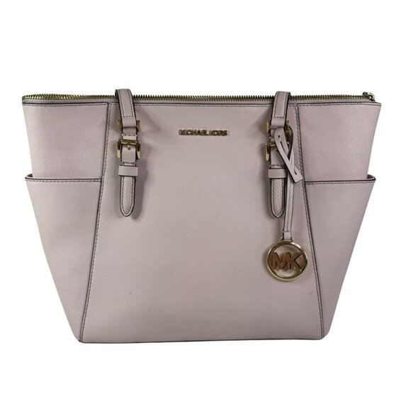 Michael Kors Saffiano Leather Zip Tote in Pale Pink with Gold Hardware - Picture 1 of 9